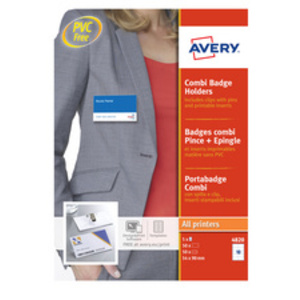 AVERY Porte-badge avec pince combi, 90 x 54 mm