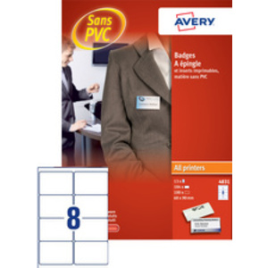 AVERY Porte-badge avec épingle, 75 x 40 mm