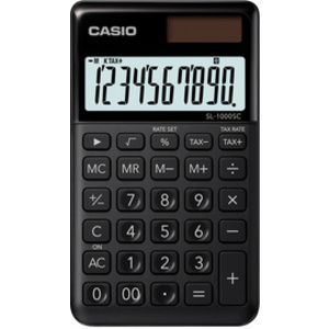 CASIO Calculatrice SL-1000 SC-BK, alimentation solaire/pile