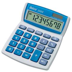 ibico Calculatrice de bureau 208X, écran LCD à 8 chiffres