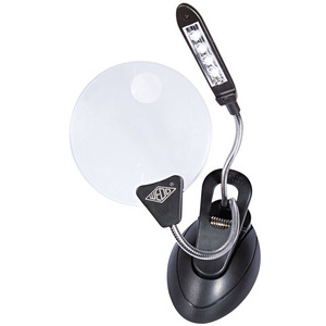 WEDO Loupe de table avec lampe LED, avec serre-joint, noir