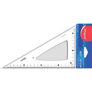 Maped Equerre Cristal 45 degrés, hypoténuse : 210 mm,