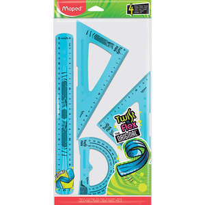 Maped Kit de géometrie Twist'n Flex, 4 pièces, assorti