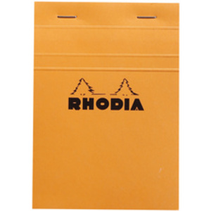 RHODIA Bloc agrafé No. 13, format A6, quadrillé 5x5, orange