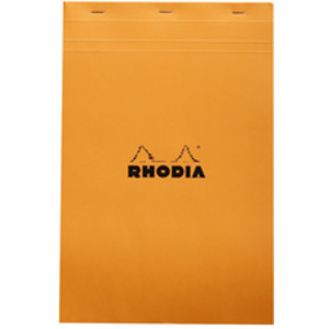 RHODIA Bloc agrafé No. 19, format A4+, quadrillé 5x5, orange