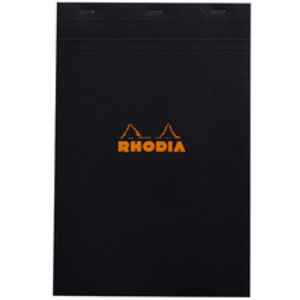 RHODIA Bloc agrafé No. 19, format A4+, quadrillé 5x5, noir