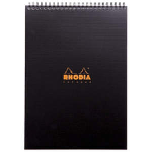 RHODIA Bloc spiralé Notepad, A4, quadrillé 5x5, noir