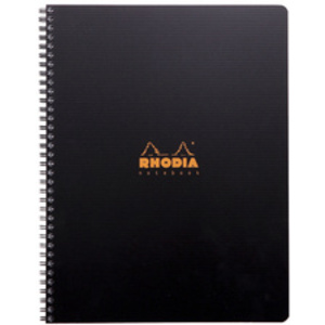 RHODIA Cahier à spirale 'Note Book', A4+, quadrillé 5x5,noir