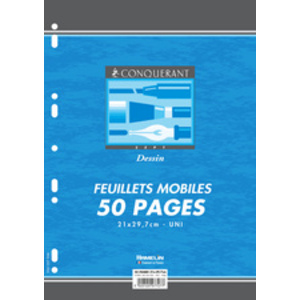 CONQUERANT SEPT Feuillets mobiles de dessin 210 x 297 mm