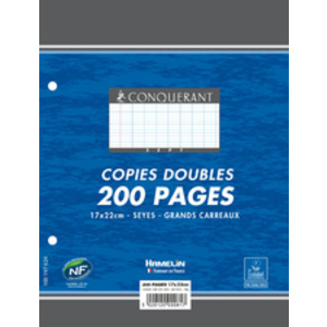 CONQUERANT SEPT Copies doubles, A4, Seyès, 200 pages