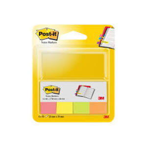 Post-it Marque-pages en papier, 20 x 38 mm, en couleurs fluo