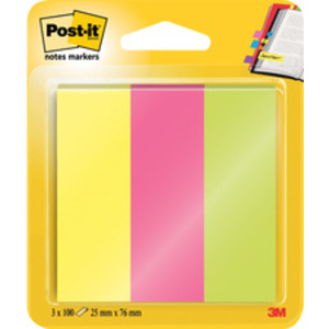 Post-it Marque-pages en papier, 25 x 76 mm, couleurs néon