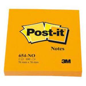 Post-it Bloc-note adhésif, 76 x 76 mm, orange néon