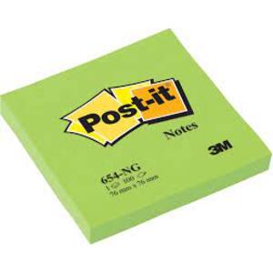 Post-it Bloc-note adhésif, 76 x 76 mm, vert néon