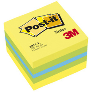 Post-it Bloc-note cube mini, 51 x 51 mm, jaune/bleu