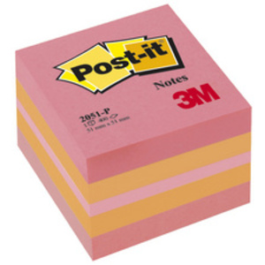 Post-it Bloc-note cube mini, 51 x 51 mm, rose/orange