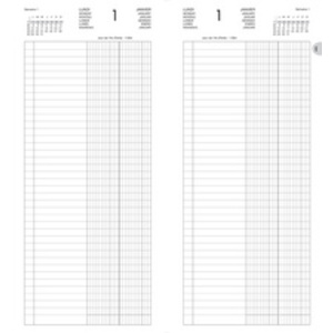 AGENDA BANQUE LONG 150X340MM  1J/P NOIR  2 VOLUMES 2025