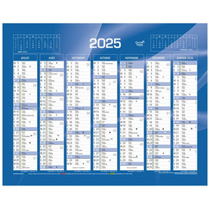 QUO VADIS Calendrier de banque bleu, 135 x 180 mm, 2025