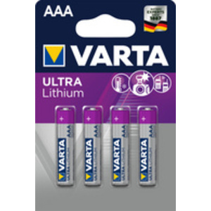 VARTA Pile au lithium Ultra Lithium, Micro (AAA), pack de 4