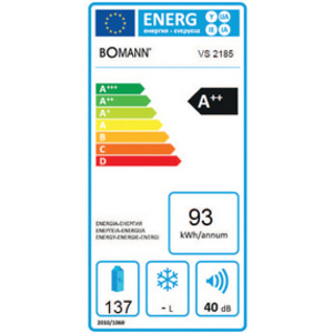 BOMANN Réfrigérateur VS 2185.1, acier inoxydable