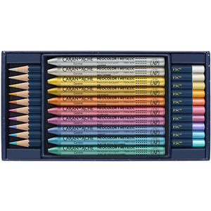 CARAN D'ACHE CRAYON CIRE SET COSMIC BLUE P/20 ASS