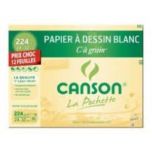 CANSON Papier à dessin 'C' à grain, 320 x 240 mm, 224 g/m2