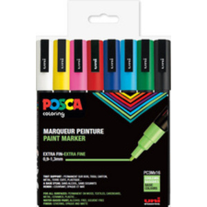 POSCA Marqueur à pigment PC-3M, étui de 16