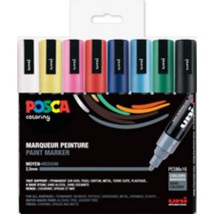 POSCA Marqueur à pigment PC-5M, étui de 16