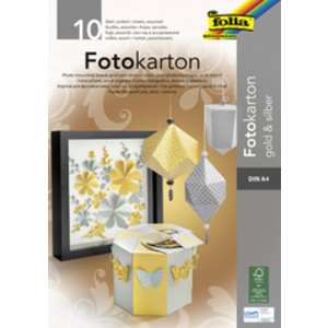 folia Bloc de carton de bricolage, A4, 300 g/m2, or & argent