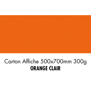 CARTON 500X700 300G ORANGE CLAIR  P/10F