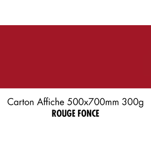 CARTON 500X700 300G ROUGE FONCE  P/10F