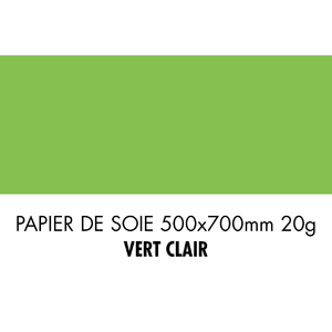 folia Papier de soie, (L)500 x (H)700mm, 20 g/m2, vert clair