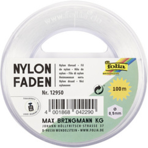 folia Fil nylon sur bobine, 0,5 mm x 100 m, transparent