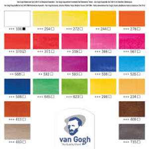 ROYAL TALENS Peinture aquarelle Van Gogh, kit de 24,