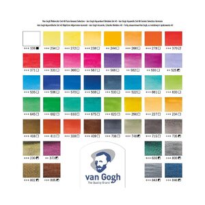 ROYAL TALENS Peinture aquarelle Van Gogh, kit de 48 dans un