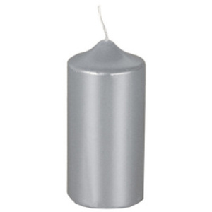 PAPSTAR Bougie cylindrique de Noel, argent