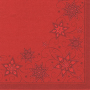 PAPSTAR Serviette à motif de Noël 'Just Stars', rouge