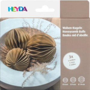 HEYDA Set décoration 'Balle en nid d'abeille', naturel