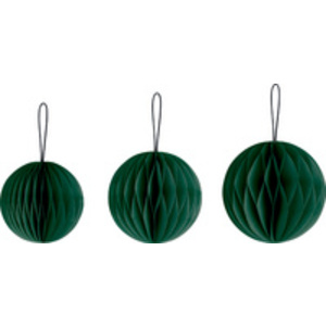 HEYDA Set décoration 'Balle en nid d'abeille', vert foncé