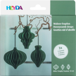 HEYDA Set décoration 'Goutte en nid d'abeille', vert