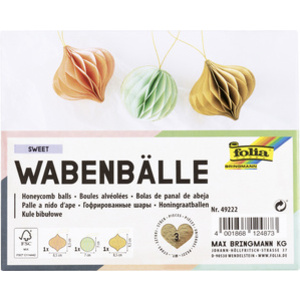 folia Boule alvéolée SWEET, set de 3 boules