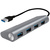 LogiLink Hub USB 3.0, 4 ports, boîtier en aluminium, gris