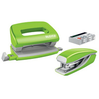 LEITZ Kit mini agrafeuse et perforateur Nexxt WOW, vert