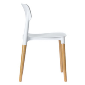 PAPERFLOW Chaise visiteur 'GLAMWOOD', ensemble de 2, blanc