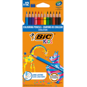 BIC KIDS Crayon de couleur Evolution ecolutions, étui de 12