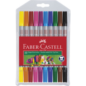 FABER-CASTELL Feutre double pointe, étui de 10