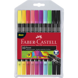 FABER-CASTELL Feutre double pointe Neon, étui de 10