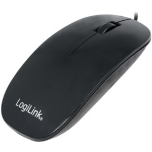 LogiLink Souris optique, plat, avec fil, noir