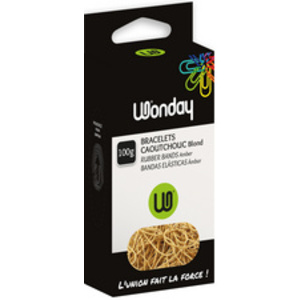 Wonday Bracelets caoutchouc, nature, 60 mm, carton de 100 g